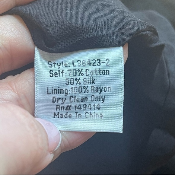 JOHNNY WAS ELLA SILK COTTON MINI DRESS BLACK EMBROIDERED PUFF SLEEVES Sz XL - Picture 8 of 14